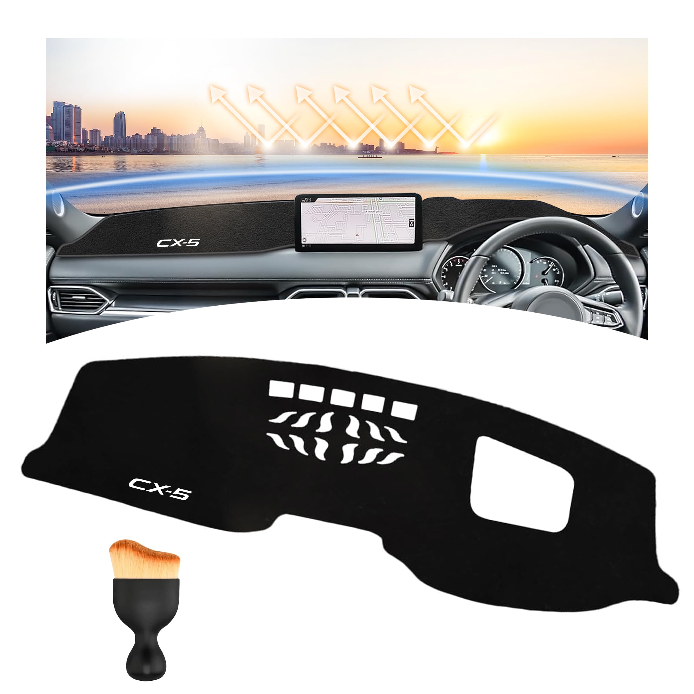 cx-5ダッシュボードカバー 立体フィット断熱　写り込み防止　美品 Amazon | マツダ CX-5 KF系専用 ロゴ入り フランネル三層構造 ダッシュ